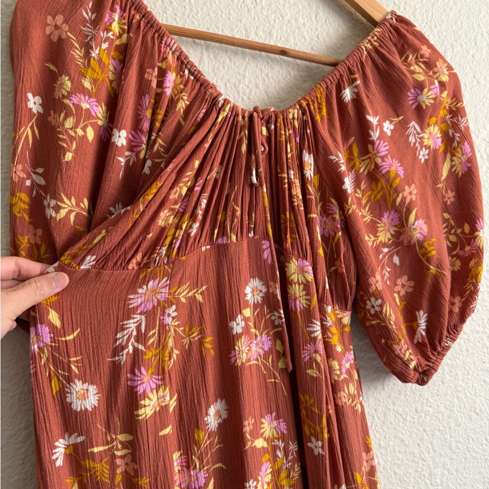 Billabong Rust Floral Midi Dress - Picture 4 of 10
